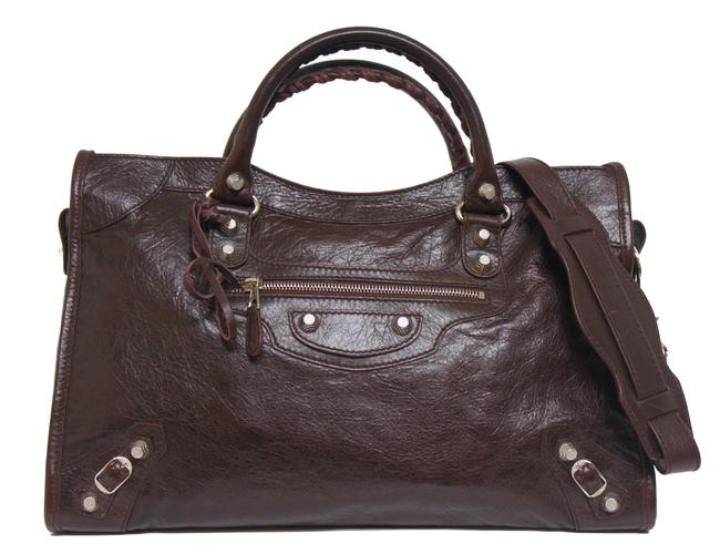 Balenciaga City Giant 12 Arena Cigar Brown Leather Satchel