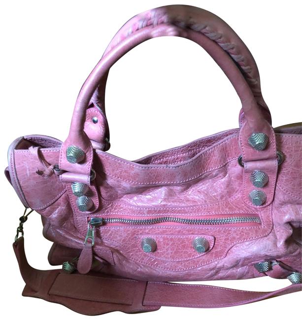 Balenciaga City Pastel Light Pink Leather Satchel