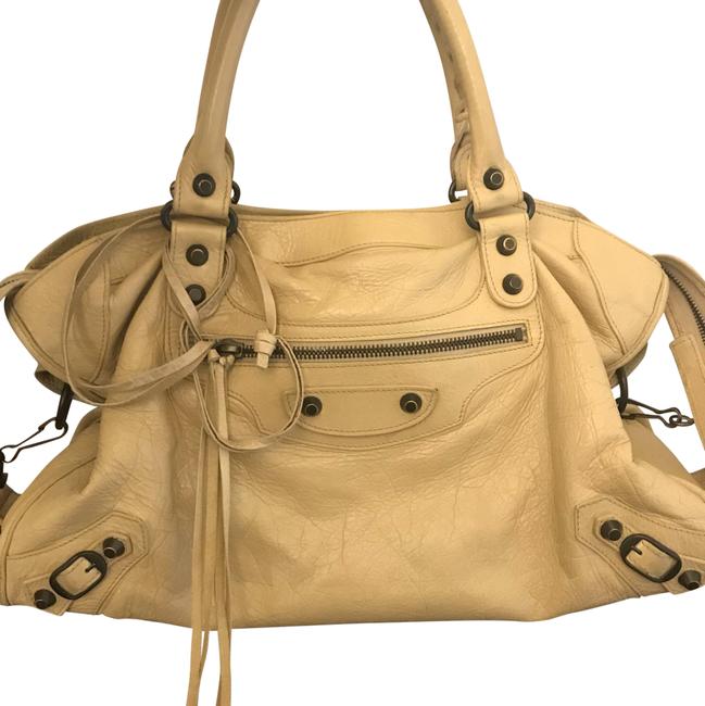 Balenciaga Classic City Beige Leather Satchel