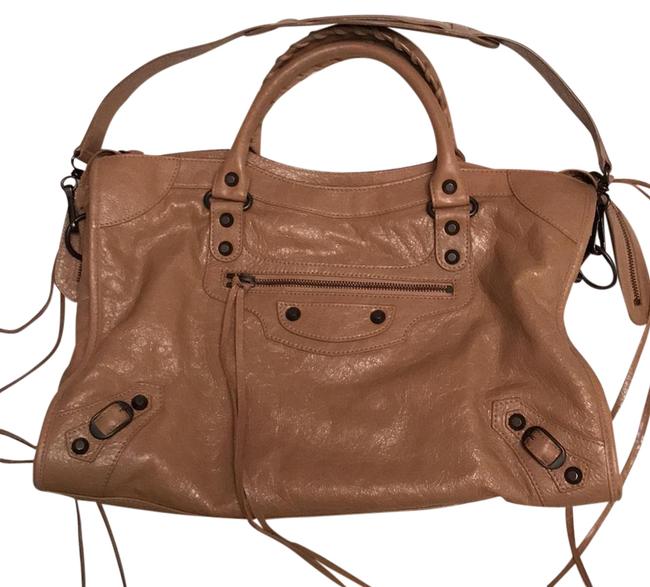 Balenciaga Classic City Beige Nougatine Lambskin Leather Shoulder Bag