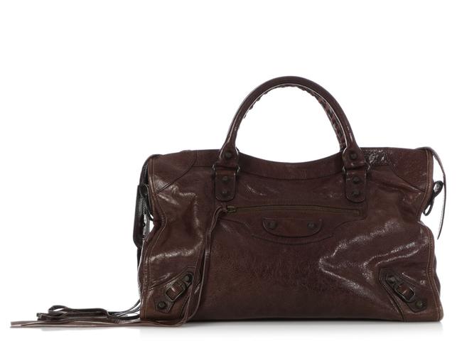 Balenciaga Classic City Brown Leather Satchel