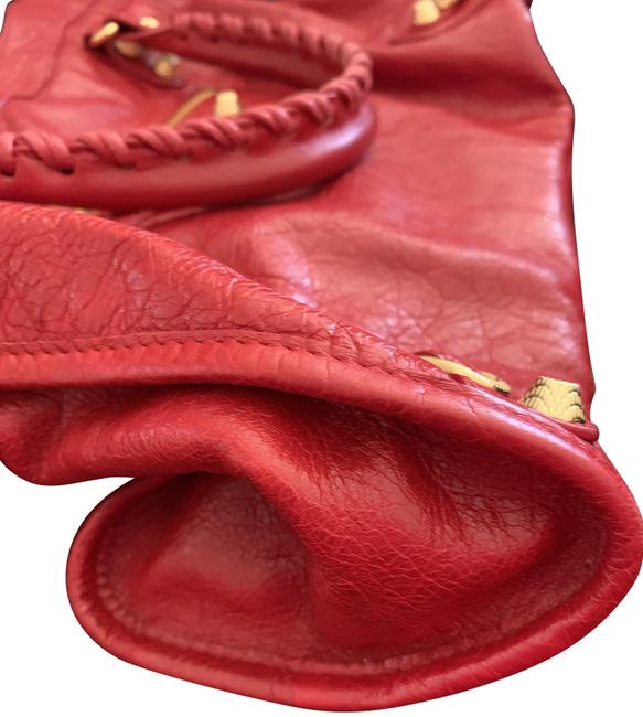 Balenciaga Classic City Red Leather Shoulder Bag