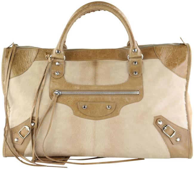 Balenciaga Classic City Tan PonyhairLeather Tote