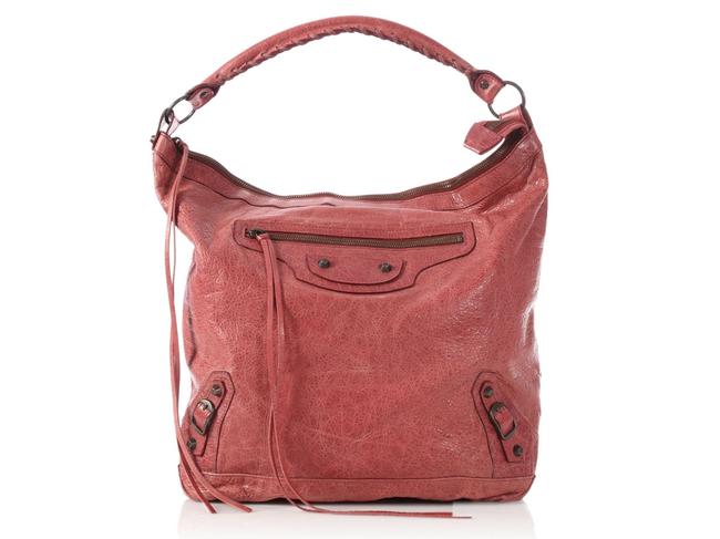 Balenciaga Classic Day Rose Pink Leather Hobo Bag
