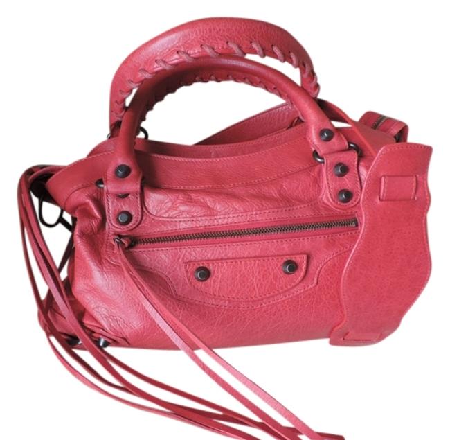 Balenciaga Classic First Rouge Cardinal Lambskin Leather Shoulder Bag