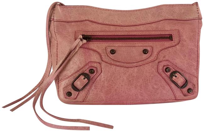 Balenciaga Classic Mini Makeup Pouch Wallet Pink Goat Skin Leather Clutch