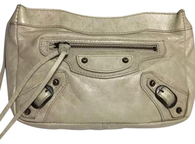 Balenciaga CosmeticTanBeige Leather Clutch