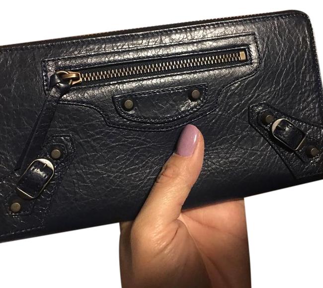 Balenciaga Dark Blue Classic Continental Zip Around Wallet