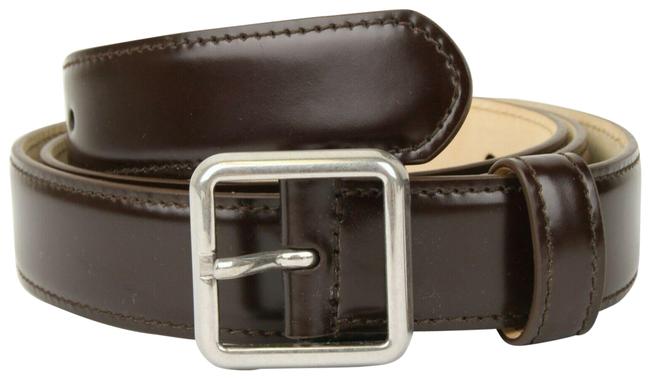 Balenciaga Dark Brown W Leather WAged Silver Buckle 8534 460333 2600 Belt