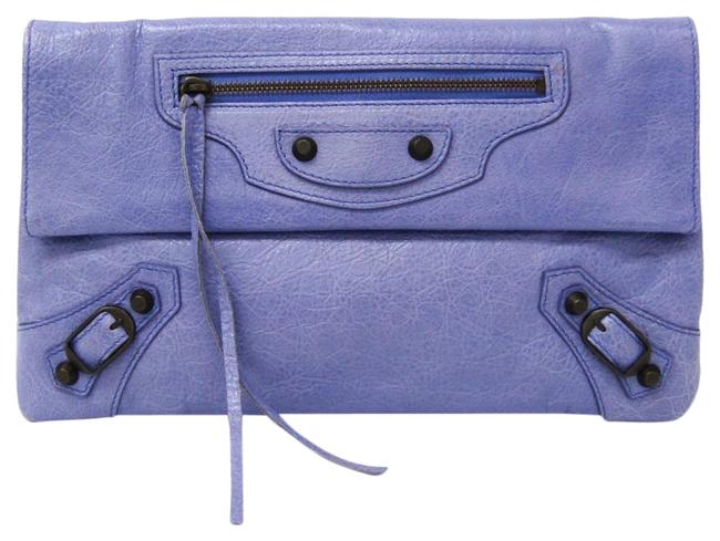 Balenciaga Envelope 224915 Purple Leather Clutch
