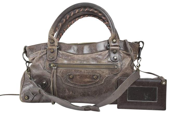 Balenciaga First 2way 867981 Brown Leather Shoulder Bag