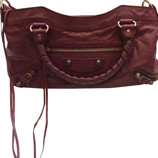 Balenciaga First Red Lambskin Leather Shoulder Bag