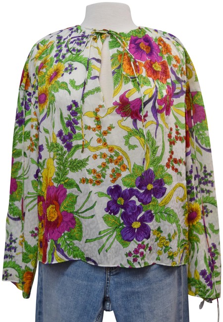Balenciaga Floral Silk blend Small Blouse6 S