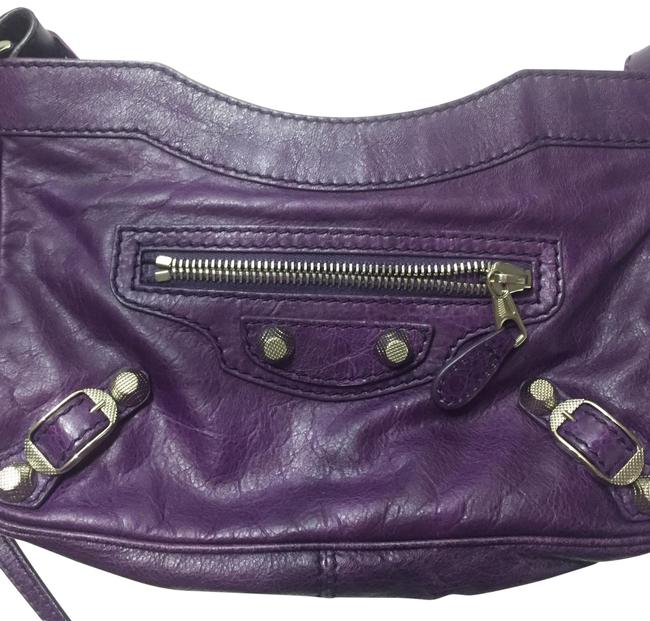 Balenciaga Giant 12 Purple Lambskin Leather Cross Body Bag