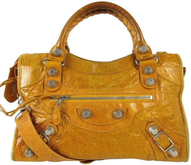 Balenciaga Giant City Cumin Leather Satchel