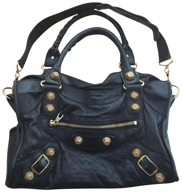 Balenciaga Giant City Tote Black Leather Hobo Bag