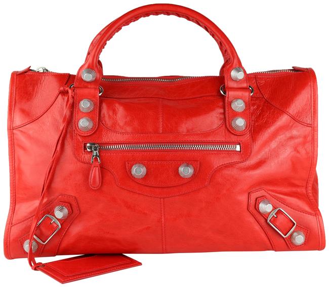 Balenciaga Giant Work Red Leather Tote