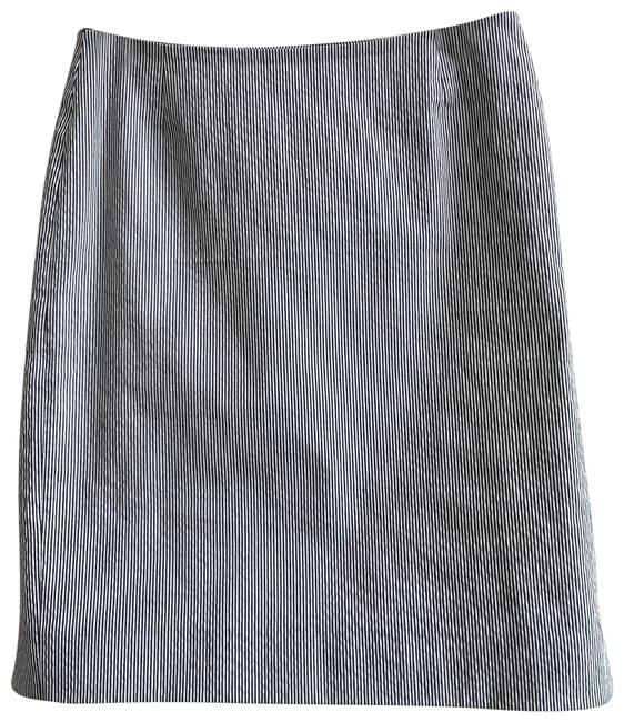 Balenciaga Gray and White Pinstripe Pencil Skirt8 M, 29, 30