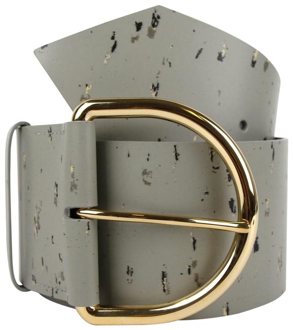 Balenciaga Grey Womens Linoleum Wide Gold Hardware 9036 493315 1444 Belt