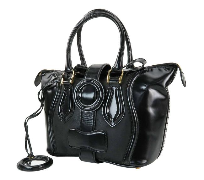 Balenciaga Hand Tote Black Patent Leather Shoulder Bag