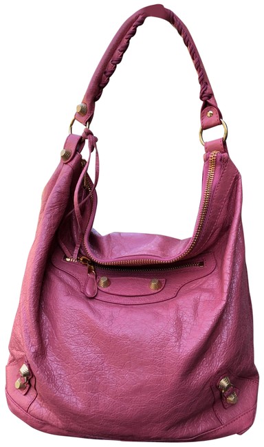 Balenciaga Handbag Classic Berry Pink Learher Hobo Bag