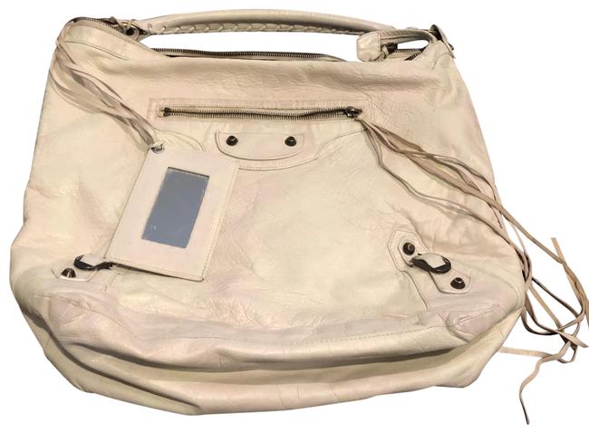 Balenciaga Handbag White Leather Hobo Bag