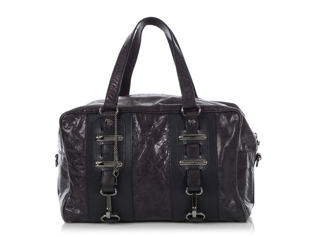 Balenciaga Hook Chevre Purple Goat Skin Leather Satchel