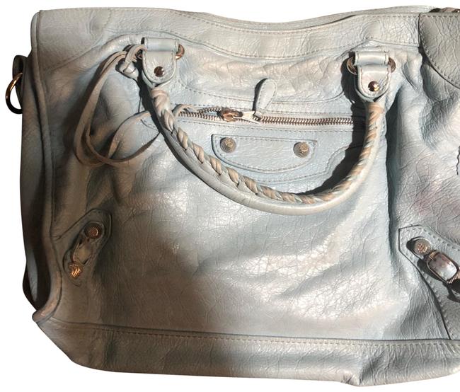 Balenciaga In Baby Blue Leather Satchel