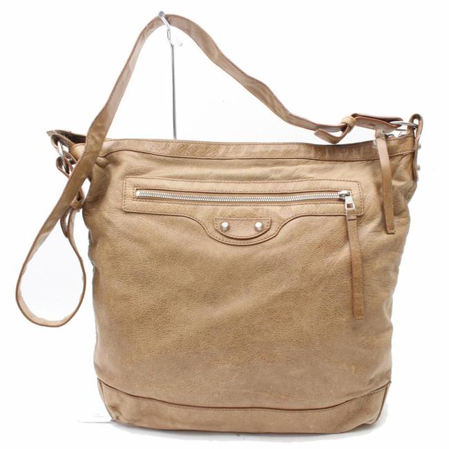 Balenciaga Messenger Hobo Khaki Day Light 869838 Brown Leather Shoulder Bag