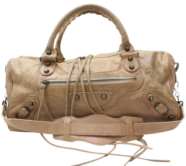 Balenciaga Khaki Twiggy 2way 869244 Brown Leather Shoulder Bag