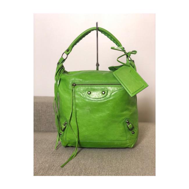 Balenciaga Light Green Motorcross Classic Purse Hobo Bag