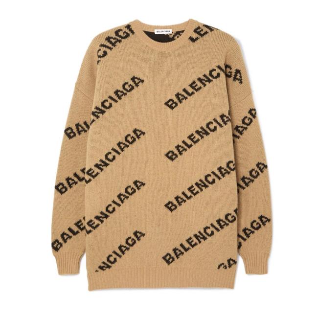 Balenciaga Logo Intarsia Sweater
