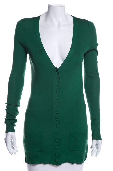 Balenciaga Long Sleeve Cardigan Green Sweater