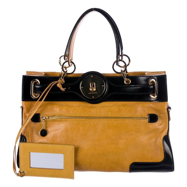 Balenciaga Lune BlackMustard Leather Satchel