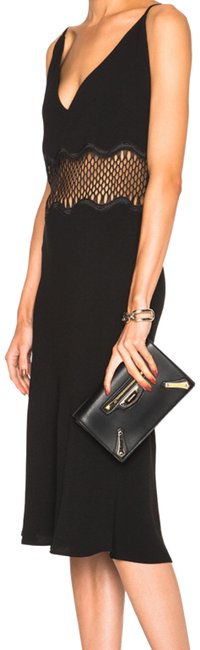 Balenciaga Metal Plate City Chain Wallet Black Calfskin Leather Shoulder Bag