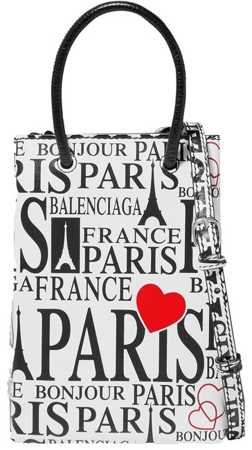 Balenciaga Mini Printed Textured leather Tote Cross Body Bag