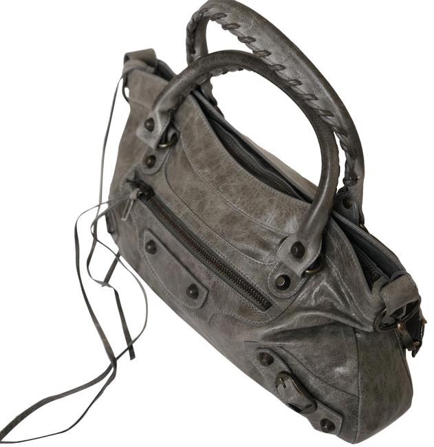 Balenciaga Mini Satchel Gray Leather Shoulder Bag