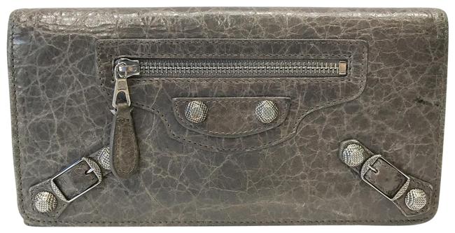 Balenciaga Molty Grey Silver Hardware Bifold Wallet