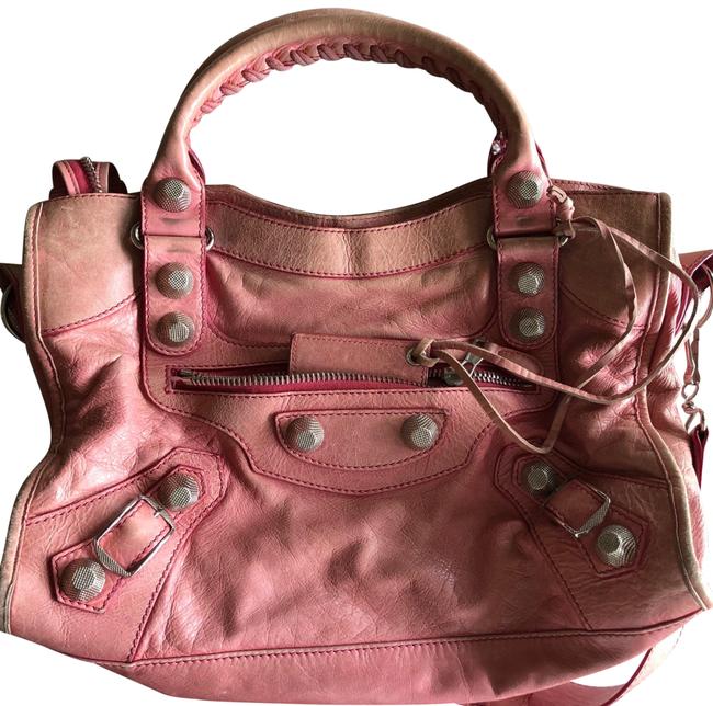 Balenciaga Motocross Giant City Pink Leather Shoulder Bag