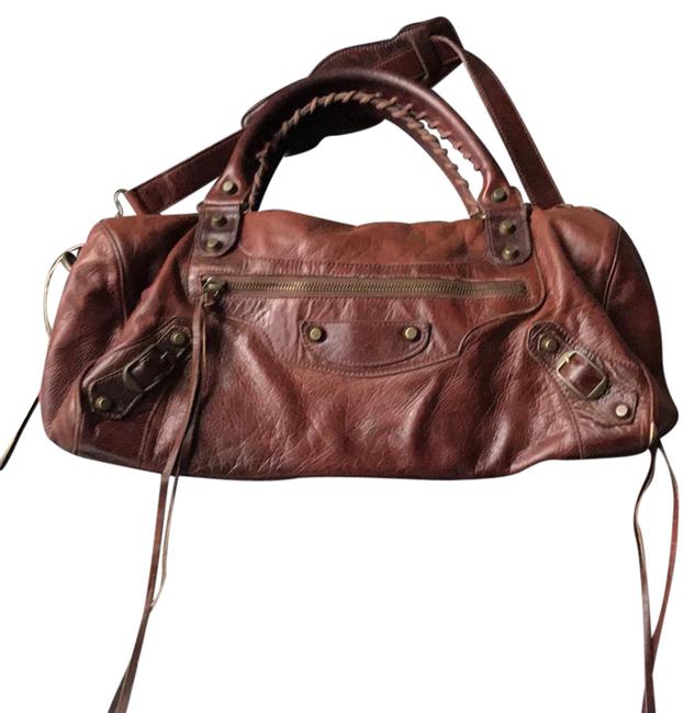 Balenciaga Motorcycle Brown Leather Satchel