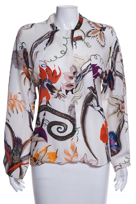 Balenciaga Multicolor FloralAbstract Print Blouse6 S