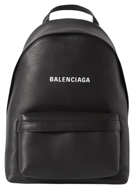 Balenciaga New Logo Black Leather Backpack