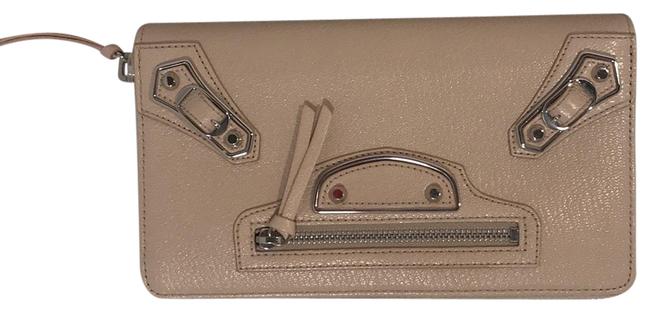 Balenciaga Nude Zipped Around Leather Wallet
