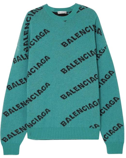 Balenciaga Fr 40 Overd Intarsia Wool blend Sweater