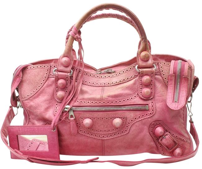 Balenciaga Oxford The City 2way 859rl151 Pink Leather Shoulder Bag