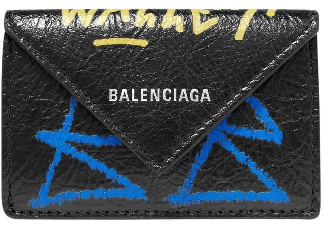 Balenciaga Paper Mini Printed Textured leather Wallet
