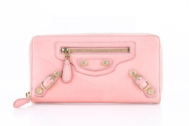 Balenciaga Pink Continental Zip Around Wallet
