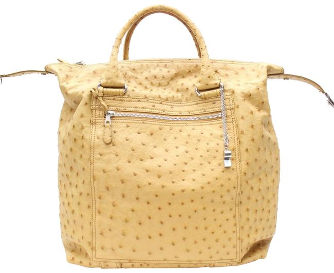 Balenciaga Pompon 867463 Beige Ostrich Leather Tote