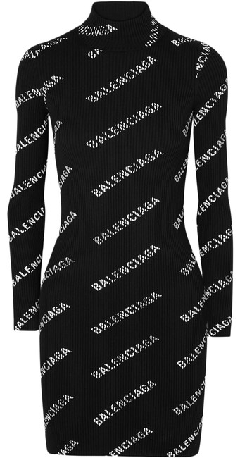 Balenciaga Printed Ribbed knit Mini Short Casual Dress4 S