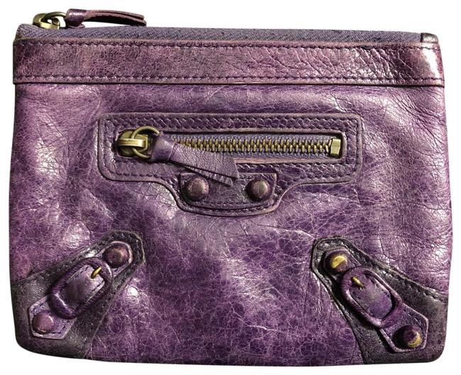 Balenciaga Purple Cosmetic Pouch Coin Card Wallet